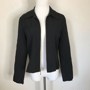 Vintage Danielle B Lightweight Black Zip Up Jacket Medium Y2K
